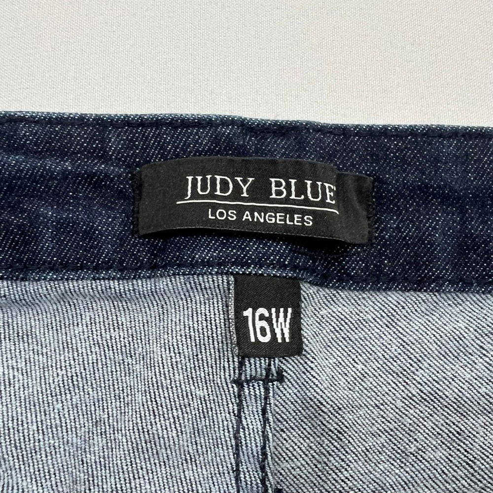 Judy Blue Skinny Jeans High Rise Raw Hem Dark Wash Indigo Womens 16W JB88703 DK - Picture 4 of 16